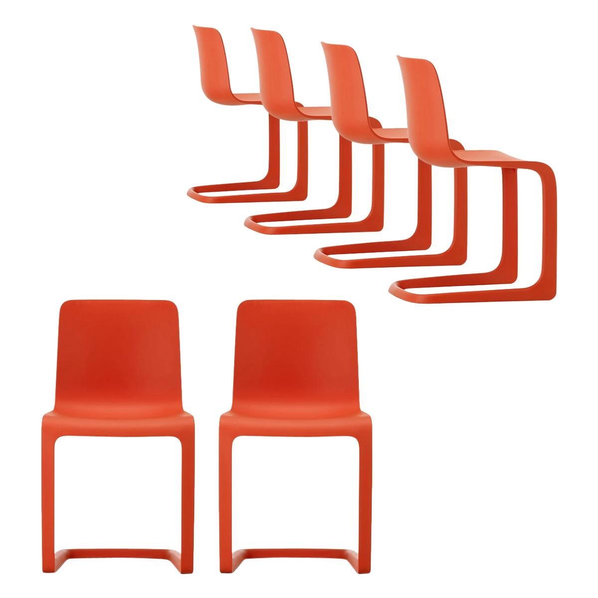 Set of Six EVO-C Chair in Recyclable Polypropylene by Jasper Morrison