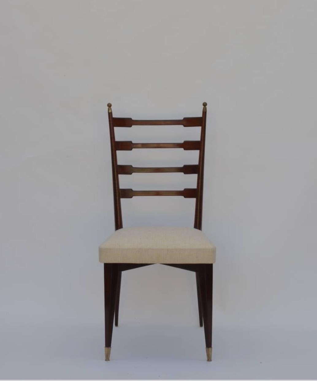 Modern Set of Six Exceptional Mid-Century Italian Dining Chairs