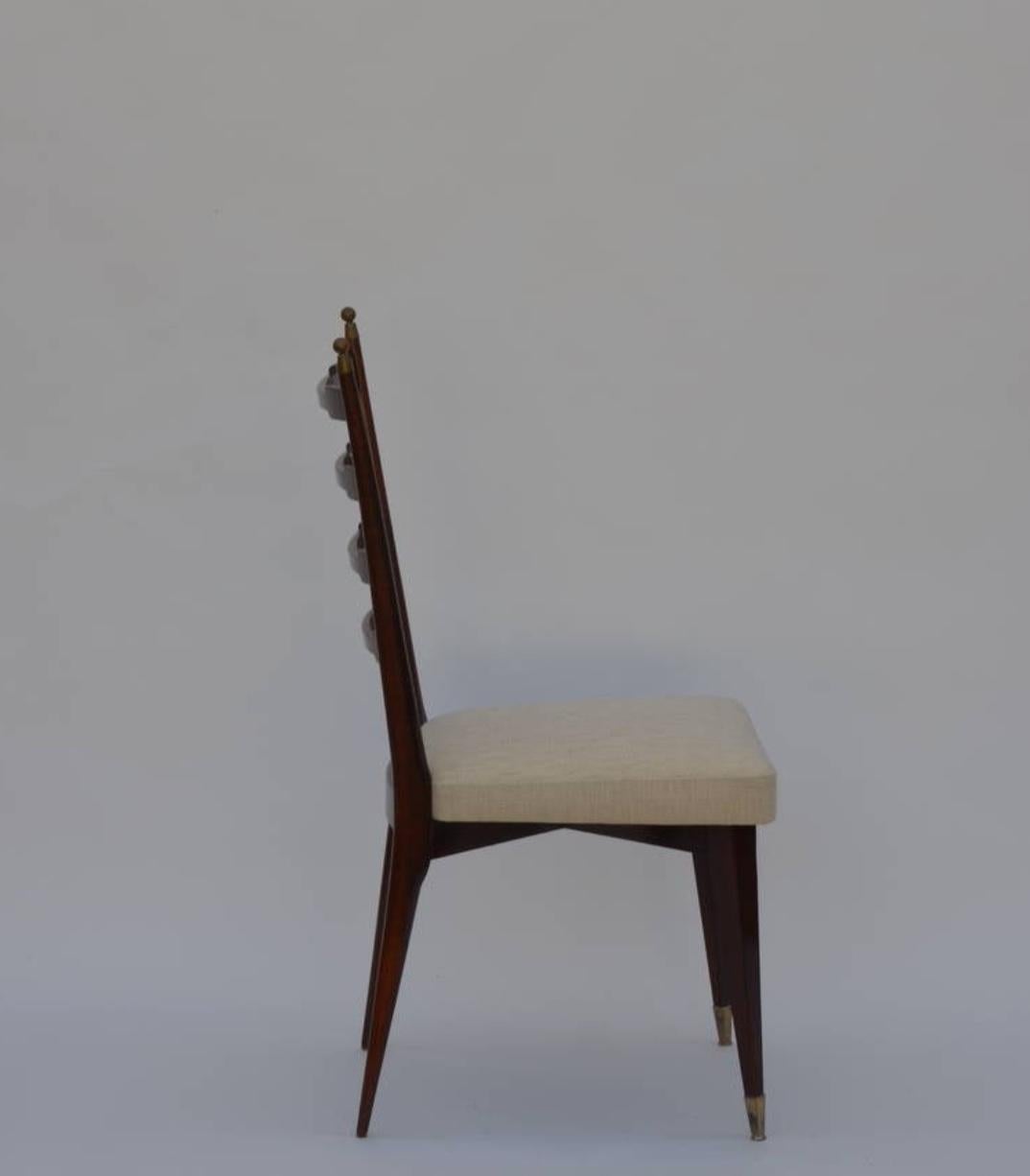 Mid-20th Century Set of Six Exceptional Mid-Century Italian Dining Chairs
