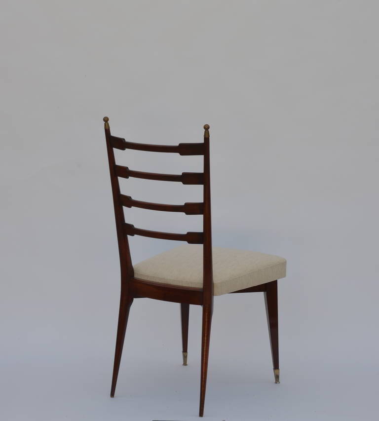 Set of Six Exceptional Midcentury Italian Dining Chairs 1