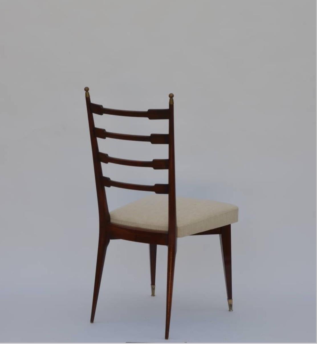 Set of Six Exceptional Mid-Century Italian Dining Chairs 1