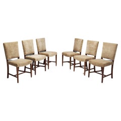 Set of Six Exotic Wood Dining Chairs by Jacob Kjær (attr.), Denmark 1940s