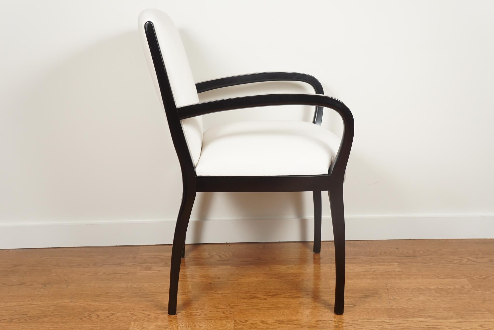 Ebonized Set of Six Exquisite Dining Chairs For Sale