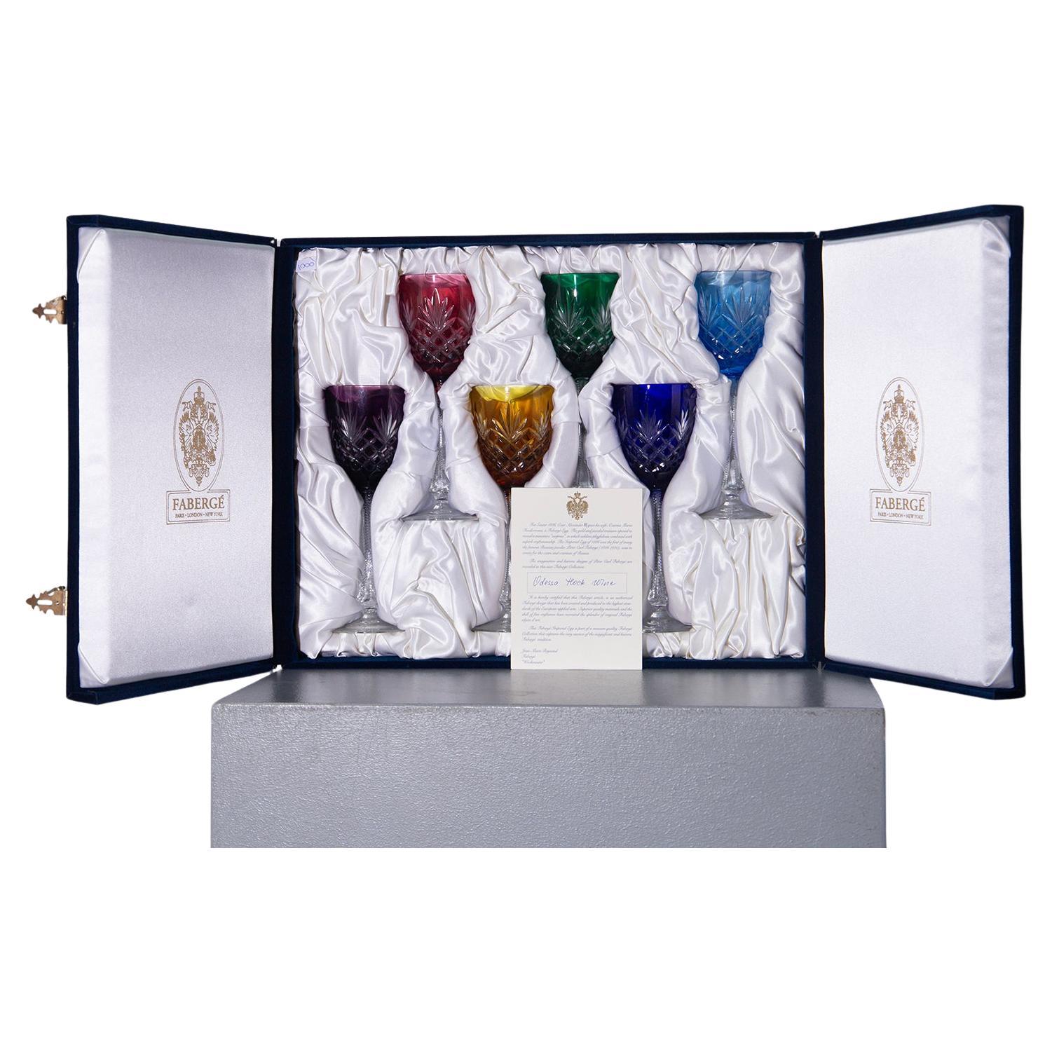 Set of six Fabergé Wine Glasses ODESSA Series, CERTIFICATE whit box For Sale