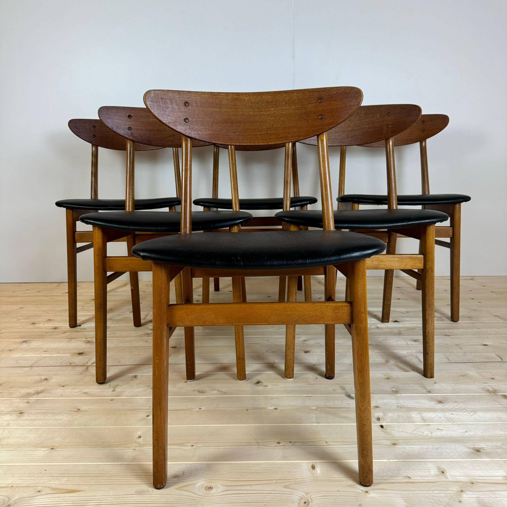 Mid-Century Modern Set of six Farstrup, model 210, Denmark 1960s