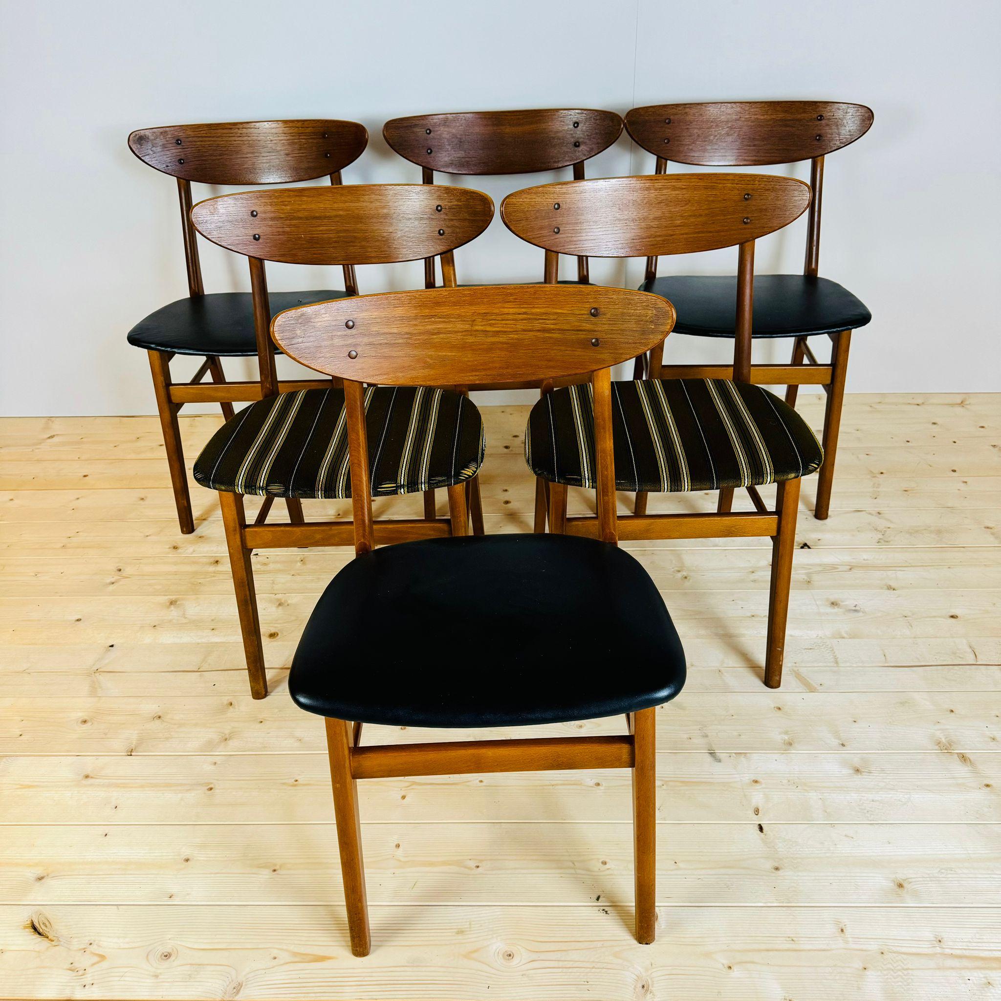 Mid-20th Century Set of six Farstrup, model 210, Denmark 1960s