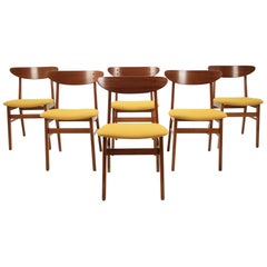Set of Six Fastrup Teak Dining Chairs Denmark, 1960s