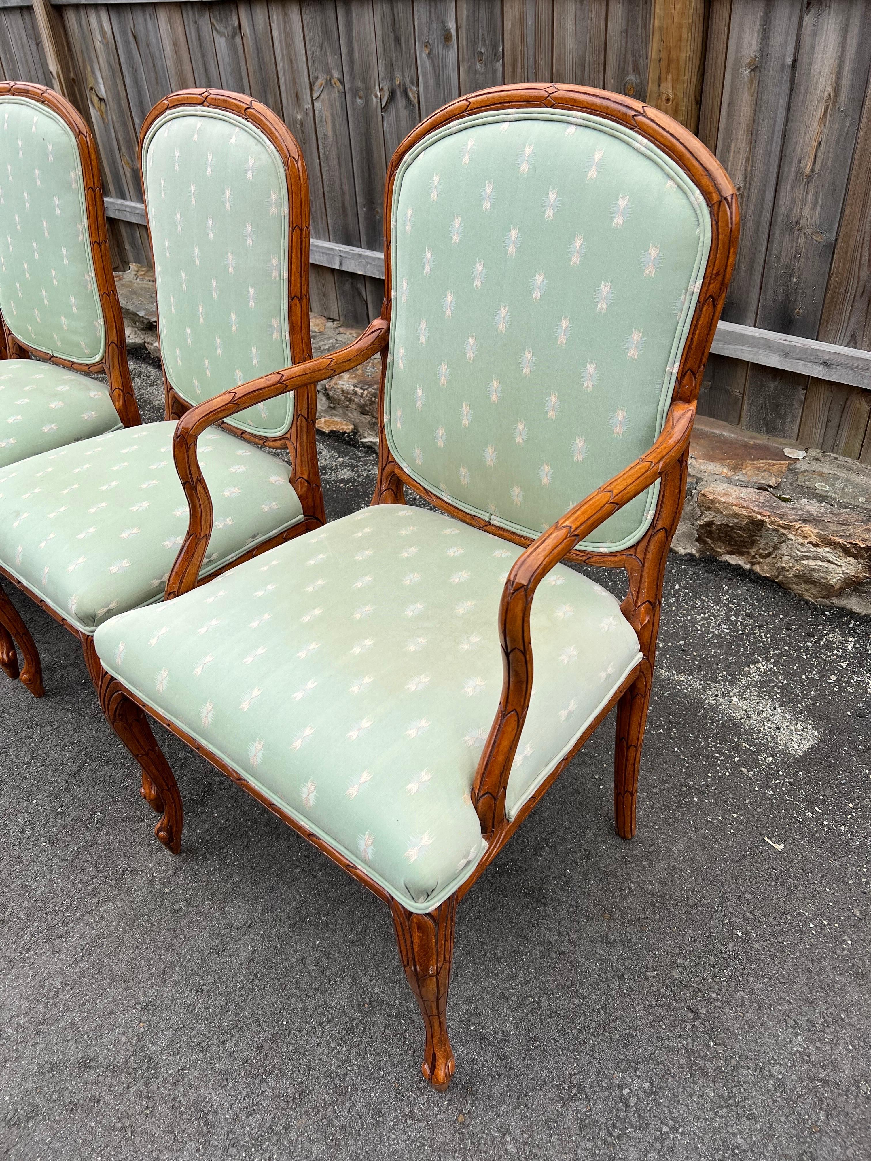 On Sale-Set of Six Solid Wood Carved Dining Chairs 5