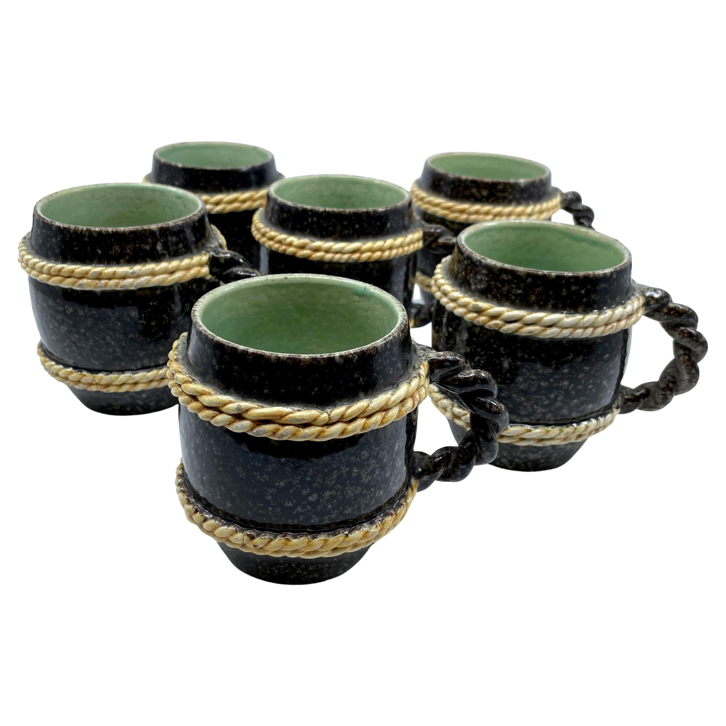 Set of Six Faux Porphyry Mugs For Sale