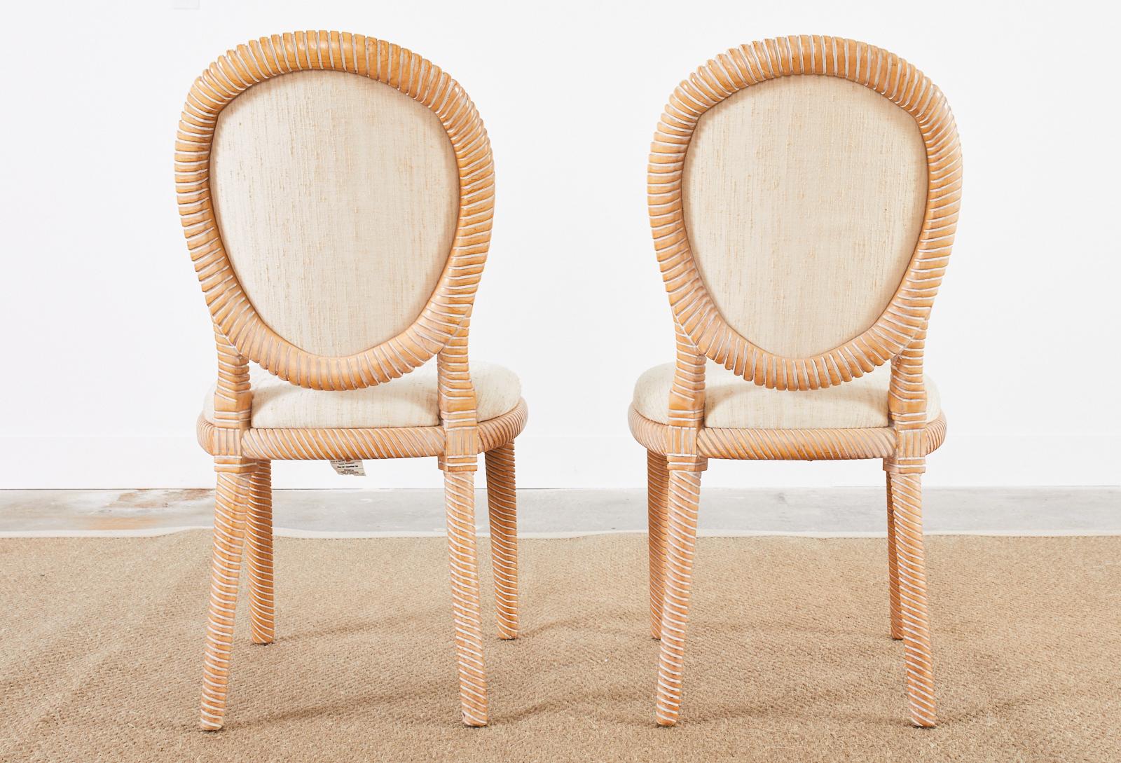 Set aus sechs Esszimmerstühlen aus gekälktem Seil von Casa Stradivari im Angebot 11