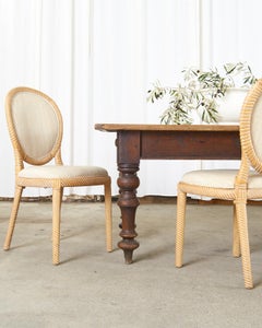 Set di sei sedie da pranzo in finta corda cerata di Casa Stradivari