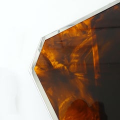 Ensemble de six passe-partout en lucite fausse écaille de tortue et chrome, Italie, années 1970