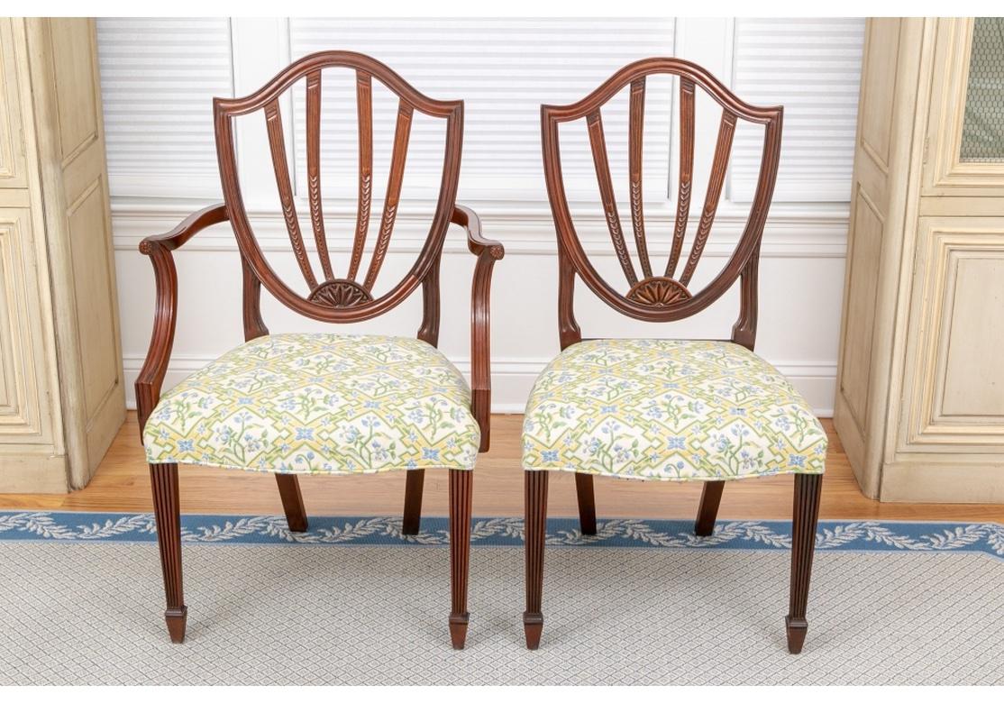 Sheraton Set of Six Fine Baker Historic Charleston Mahogany Dining Chairs For Sale