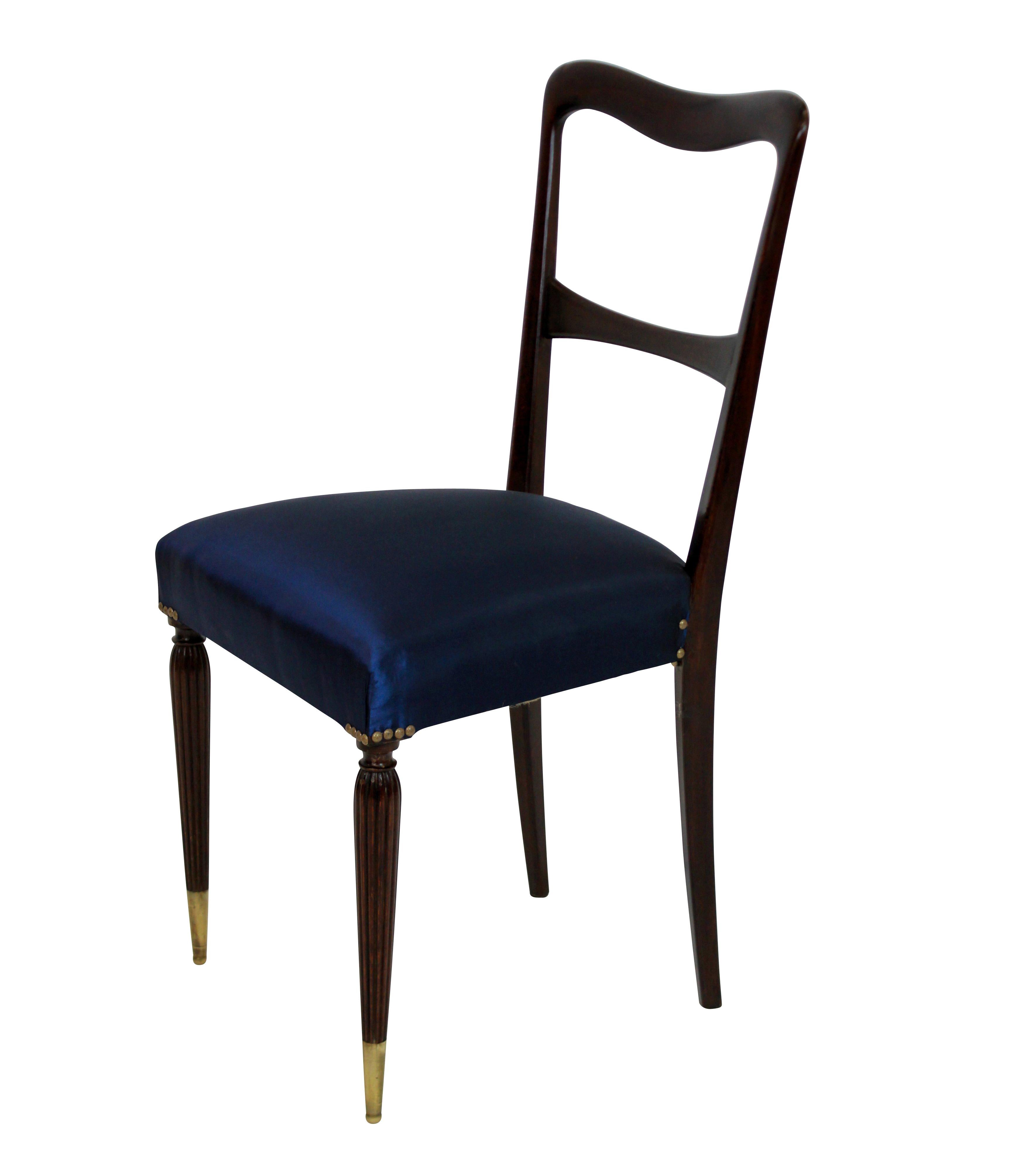 Mid-20th Century Set of Six Fine Italian Dining Chairs