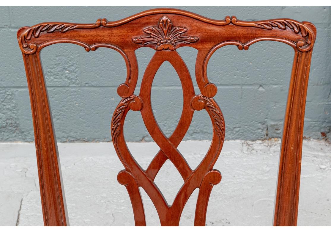 Fabric Set of Six Fine Quality Georgian Style Mahogany Dining Chairs For Sale