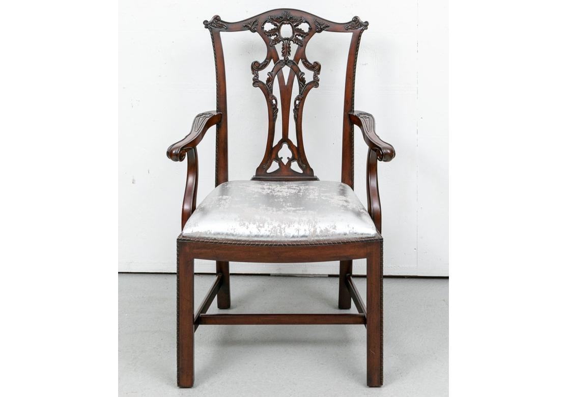 Set Of Six Fine Quality  Mahogany Chippendale Style Dining Chairs For Sale 5