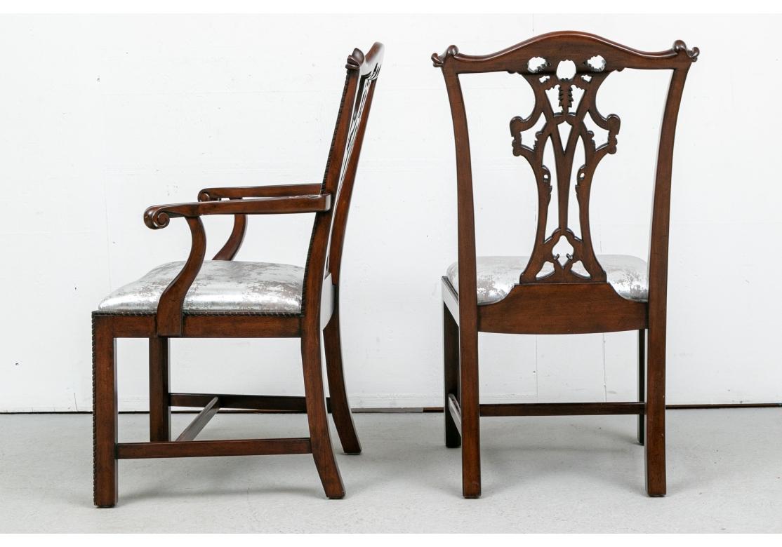 Set Of Six Fine Quality  Mahogany Chippendale Style Dining Chairs For Sale 9