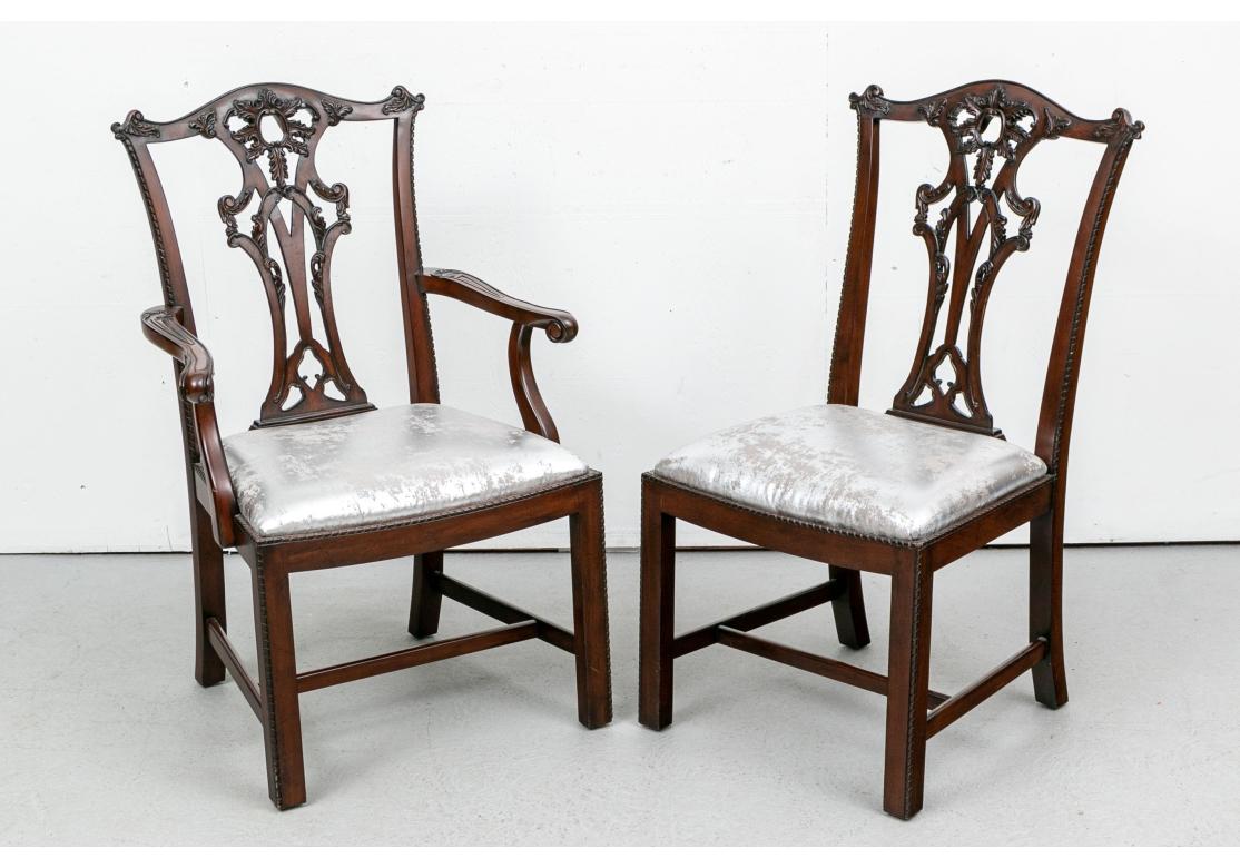 Set Of Six Fine Quality  Mahogany Chippendale Style Dining Chairs For Sale 11