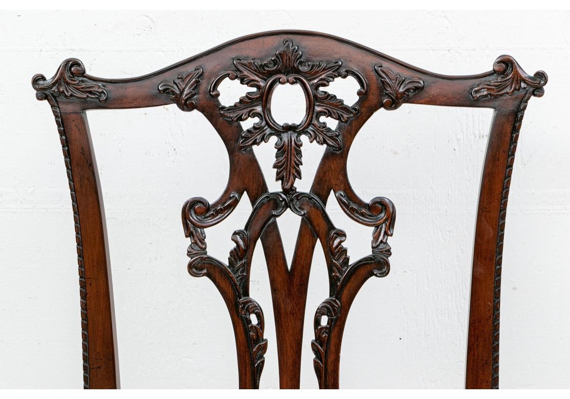 Set Of Six Fine Quality  Mahogany Chippendale Style Dining Chairs In Fair Condition For Sale In Bridgeport, CT