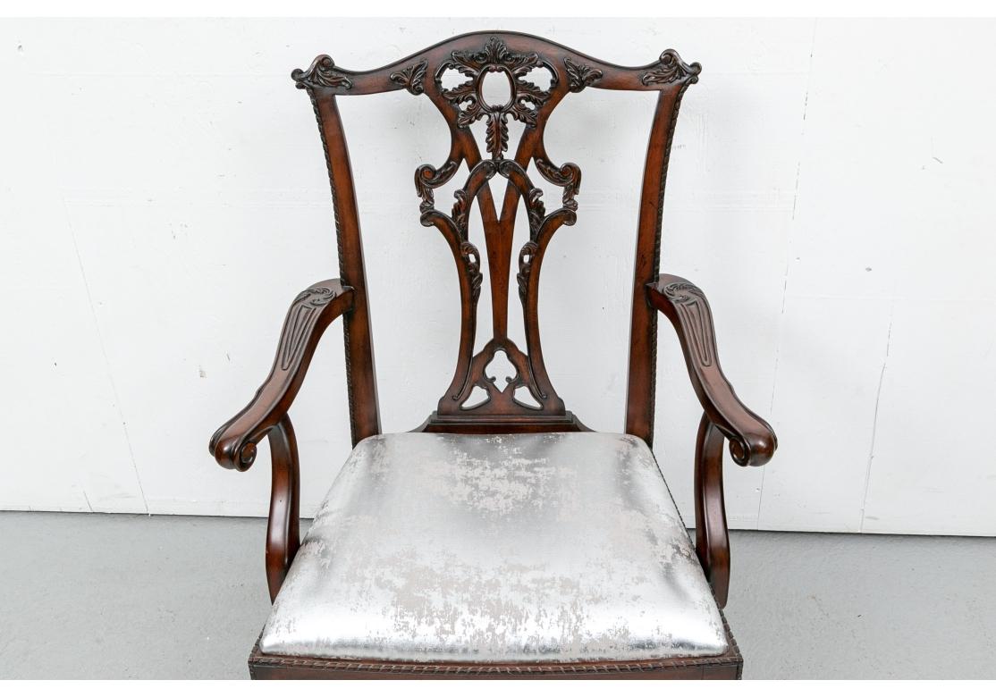 Set Of Six Fine Quality  Mahogany Chippendale Style Dining Chairs For Sale 4