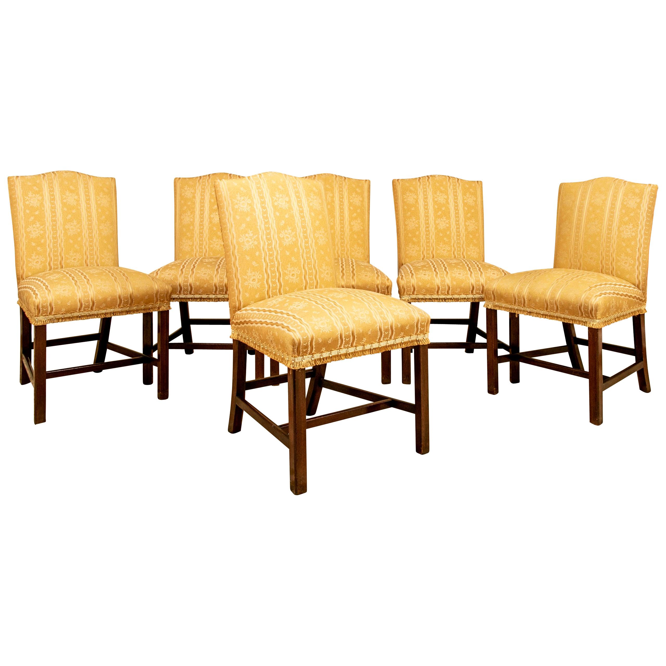 Set of Six Fine Upholstered Dining Chairs