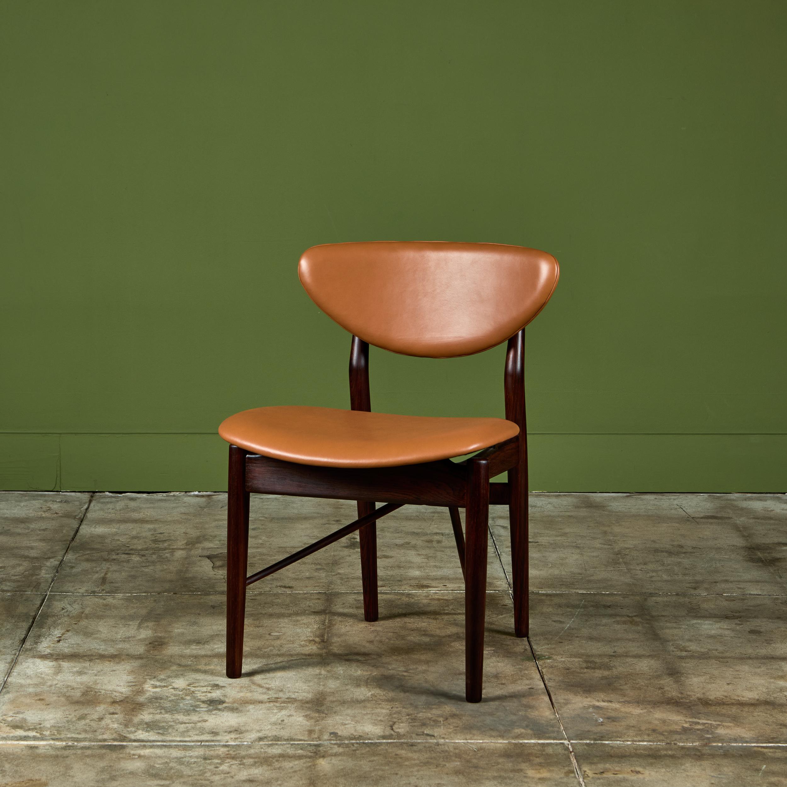 Set of Six Finn Juhl Dining Chairs for Niels Vodder For Sale 8
