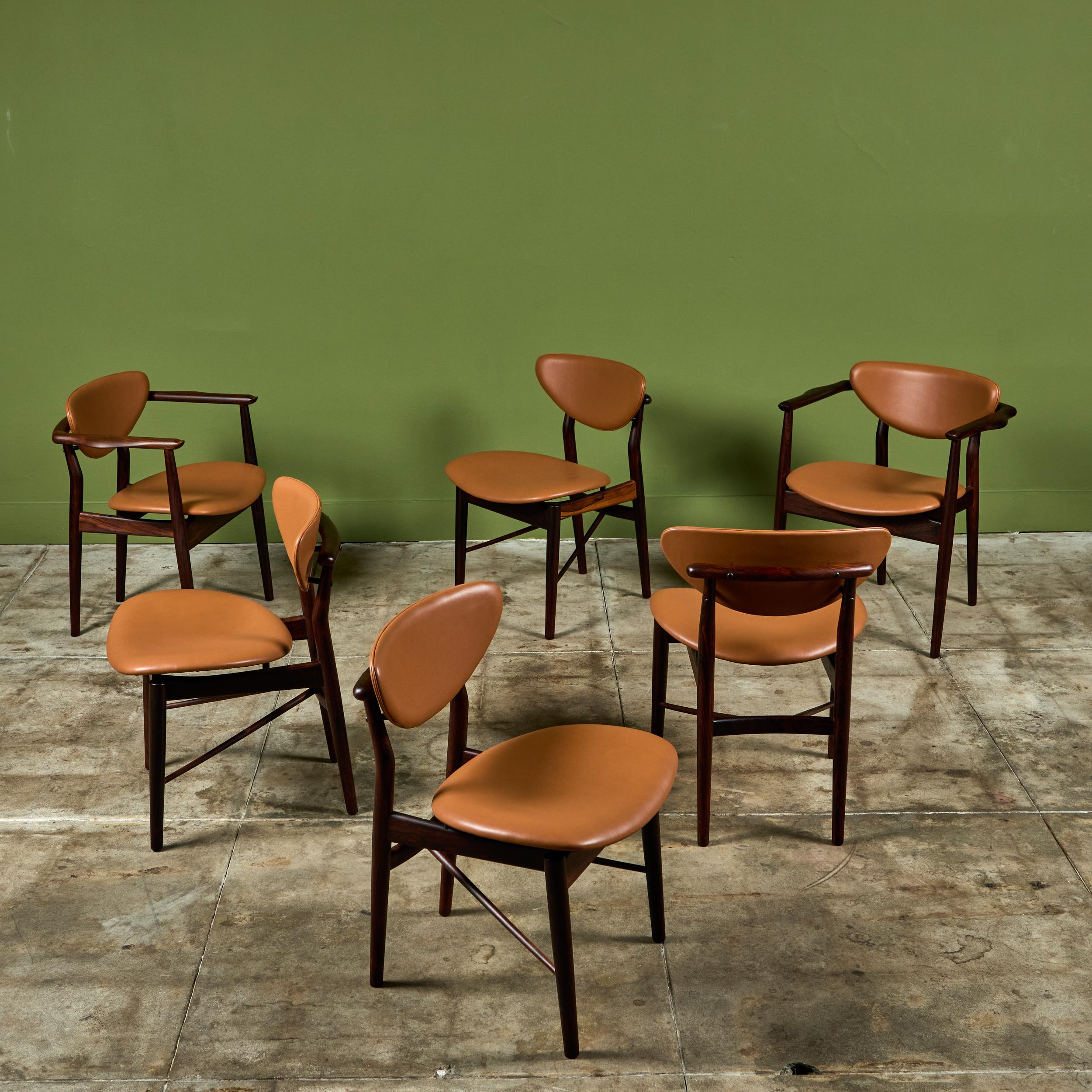 Set of Six Finn Juhl Dining Chairs for Niels Vodder For Sale 12