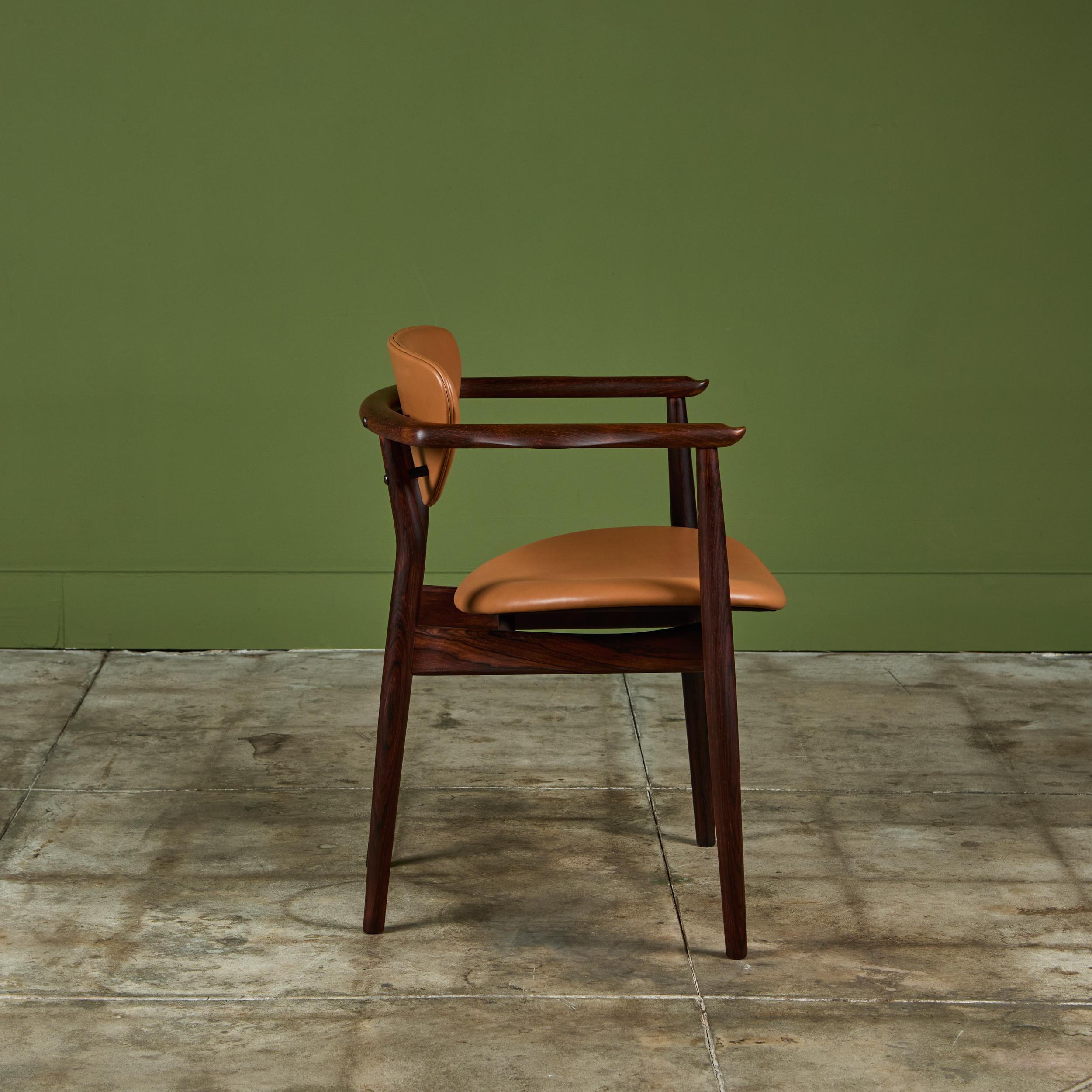 Set of Six Finn Juhl Dining Chairs for Niels Vodder In Good Condition For Sale In Los Angeles, CA