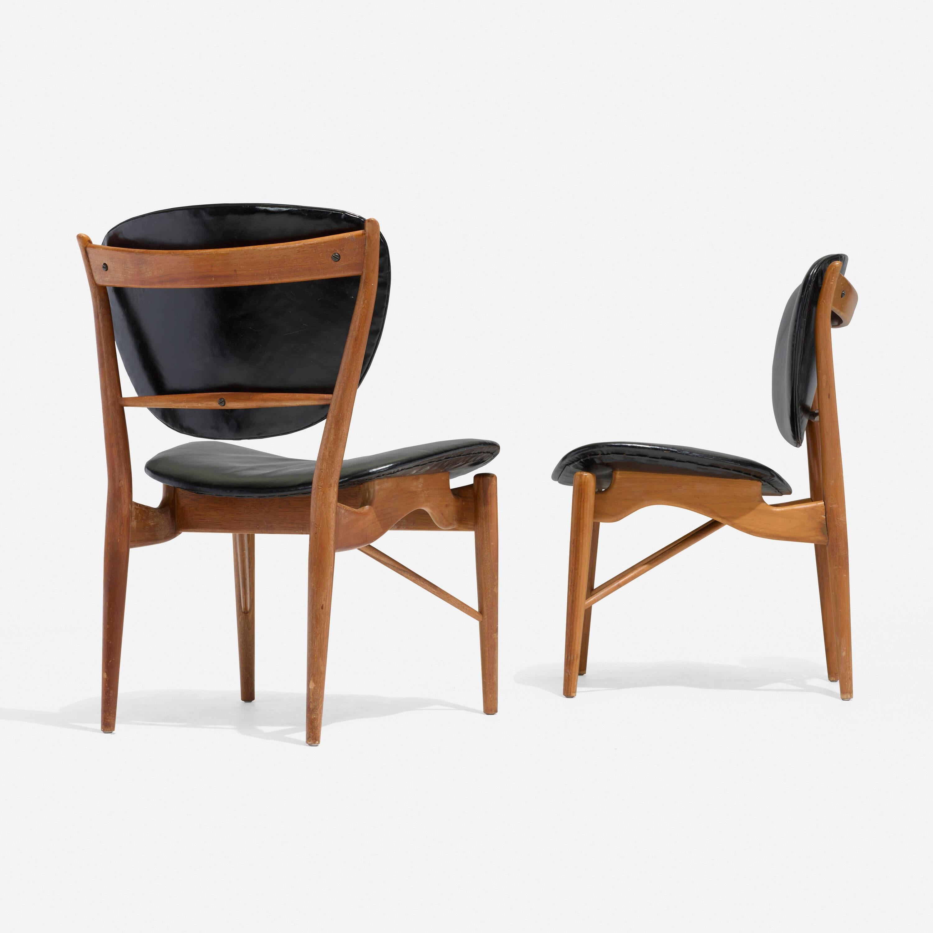 Mid-Century Modern Set of Six Finn Juhl Dining Chairs Model 402 1/2 For Sale