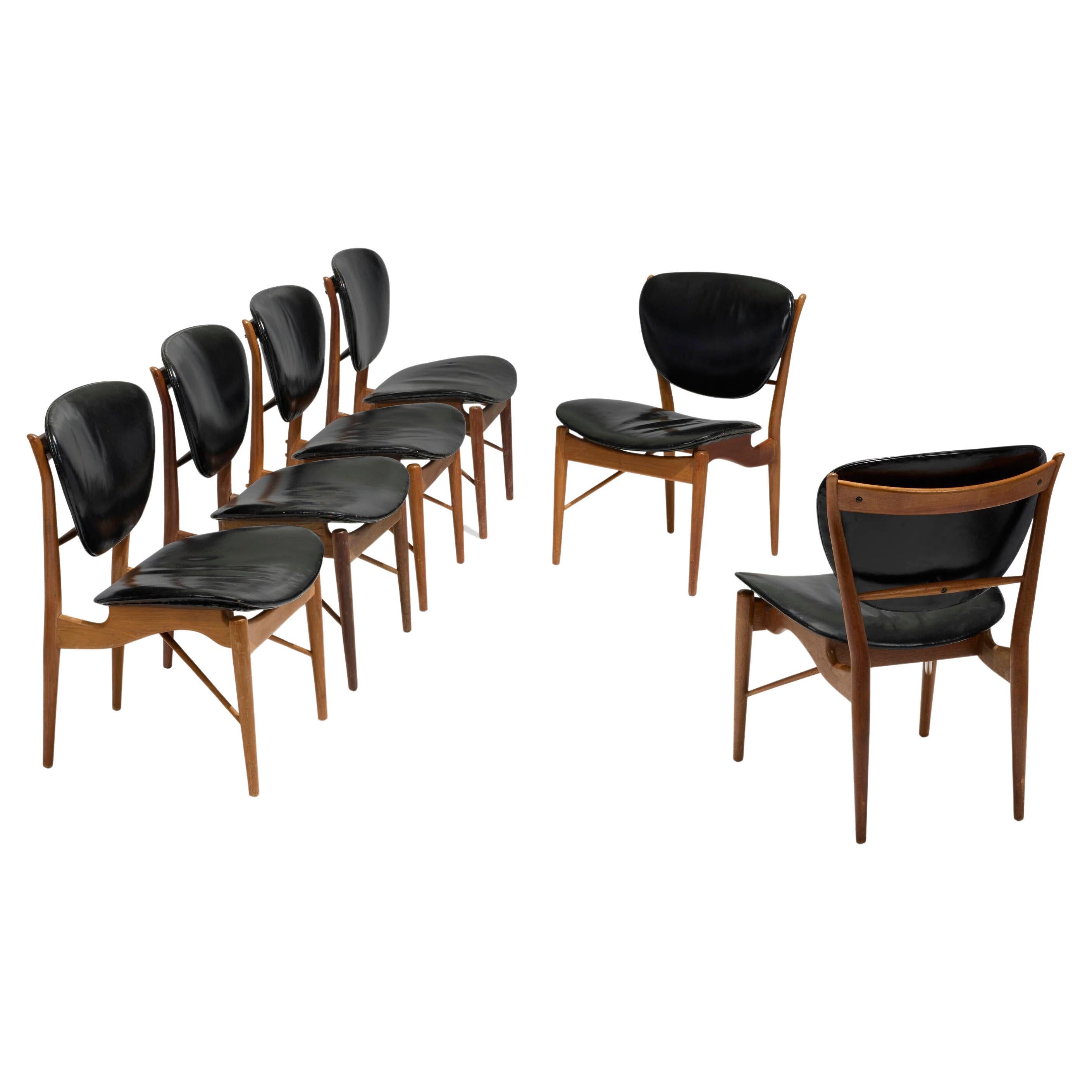 Set of Six Finn Juhl Dining Chairs Model 402 1/2 For Sale