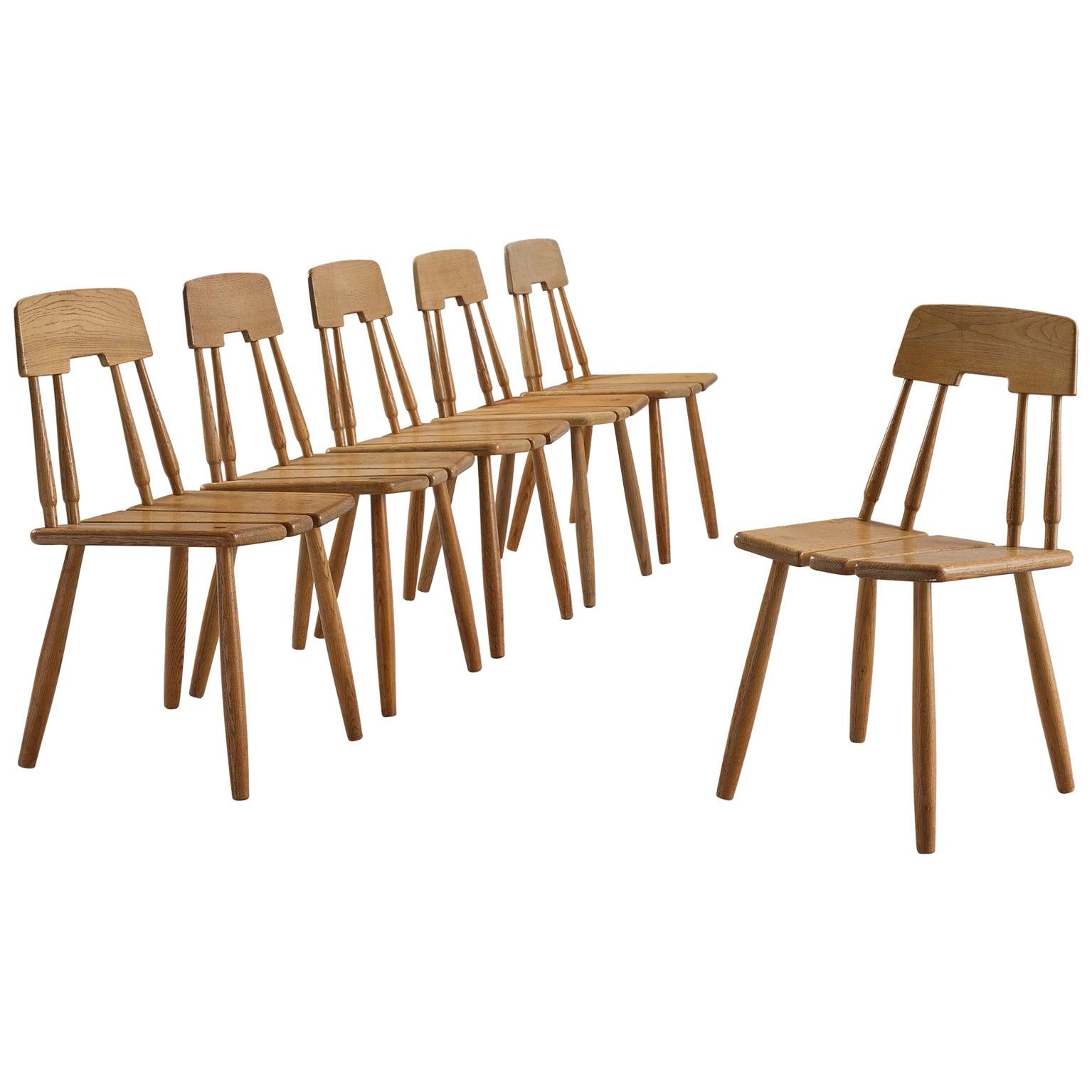Set of Six Finnish Oak Dining Chairs