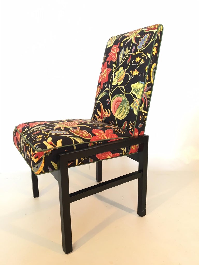 Set of Six Floral Dining Chairs by Directional For Sale at 1stDibs