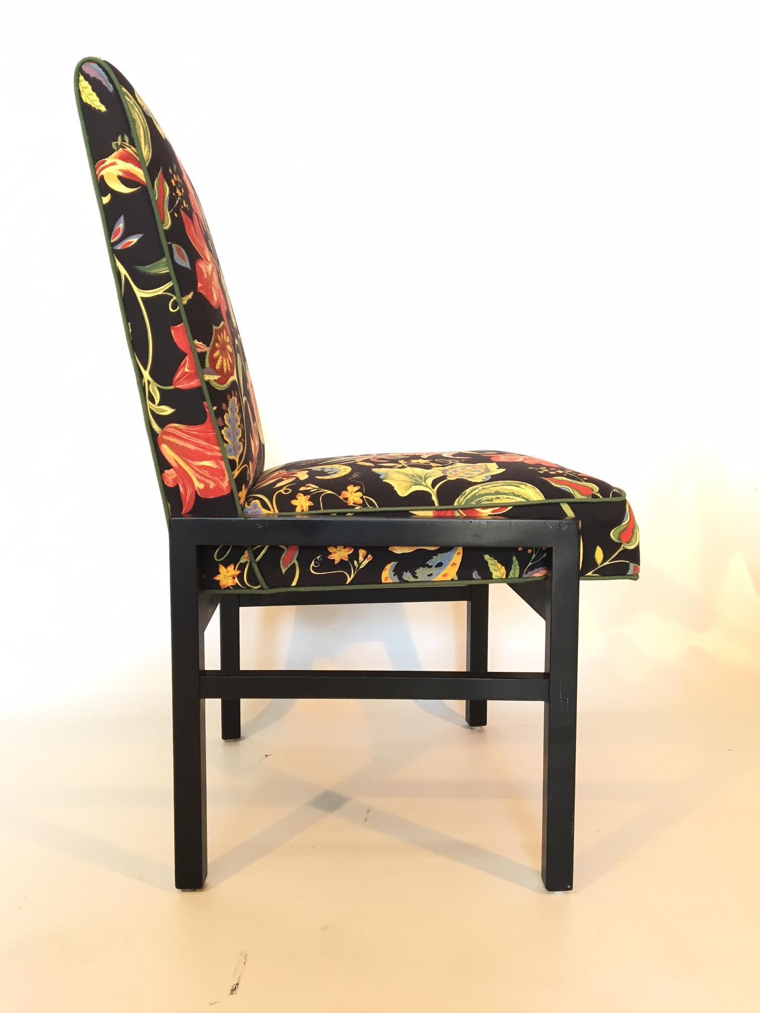 Set of Six Floral Dining Chairs by Directional In Good Condition In Jacksonville, FL