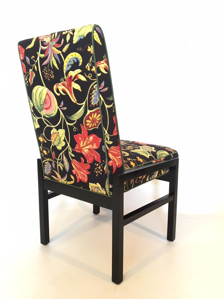 Set of Six Floral Dining Chairs by Directional For Sale at 1stDibs
