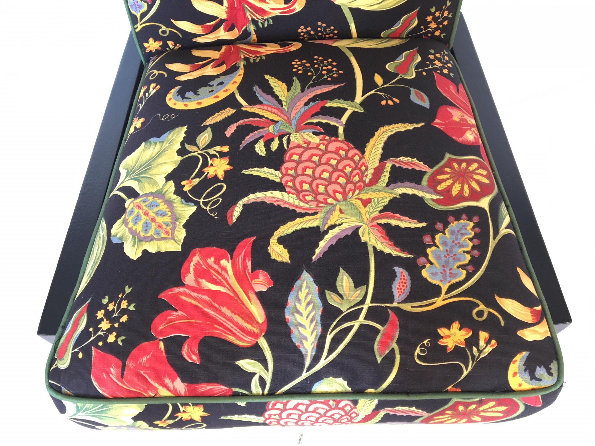 Set of Six Floral Dining Chairs by Directional For Sale 1