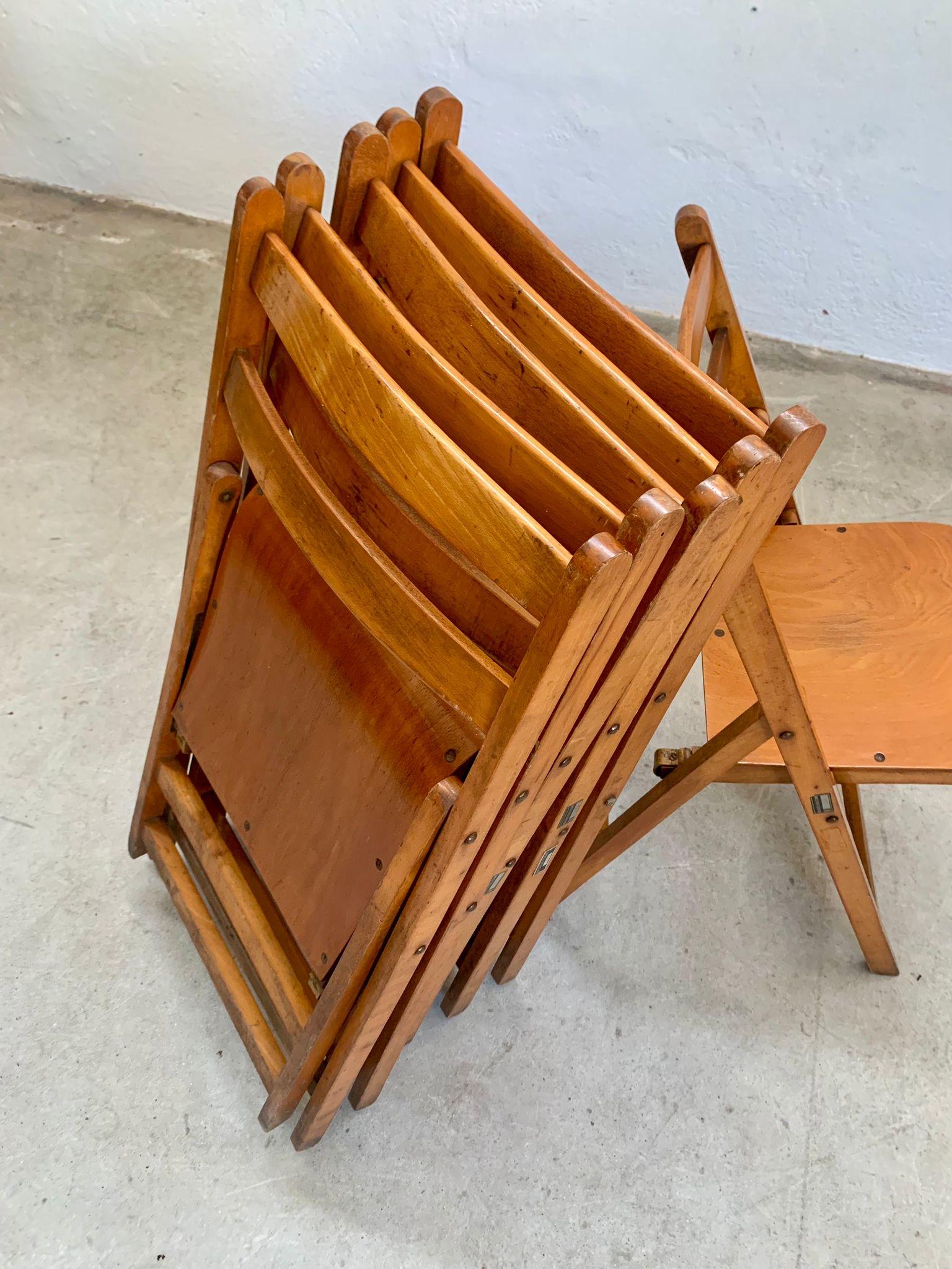 Set of six folding chairs 1960s in vendita 3