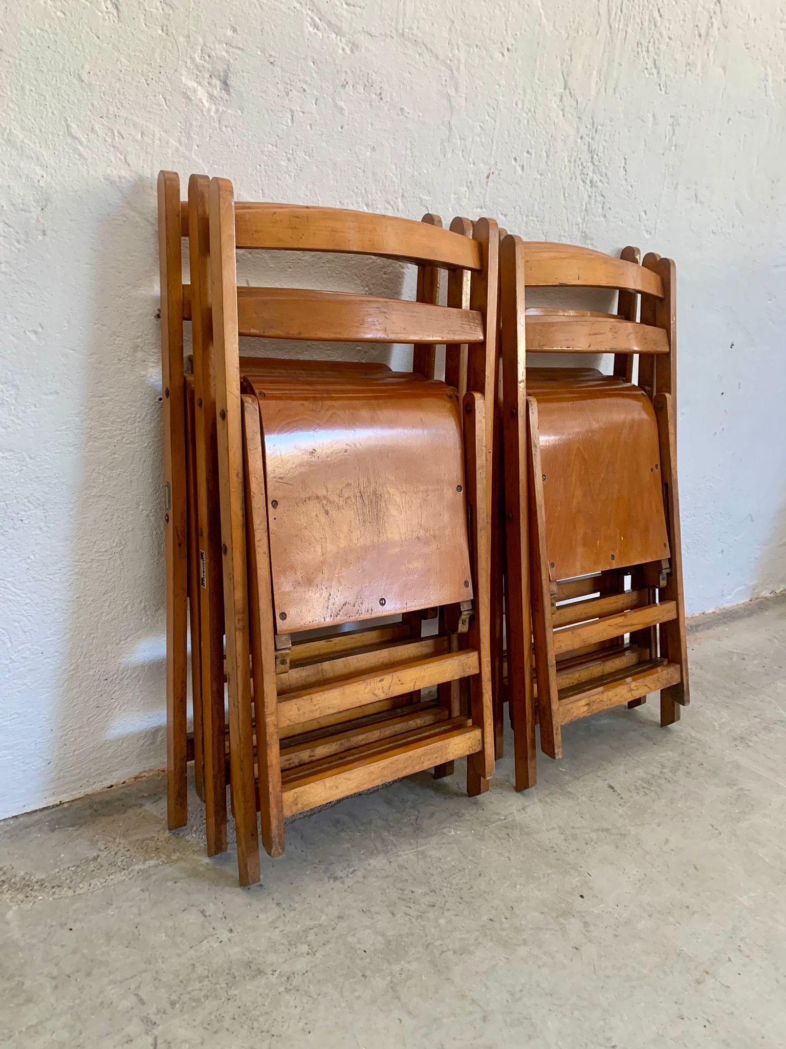 Set of six folding chairs 1960s in vendita 4