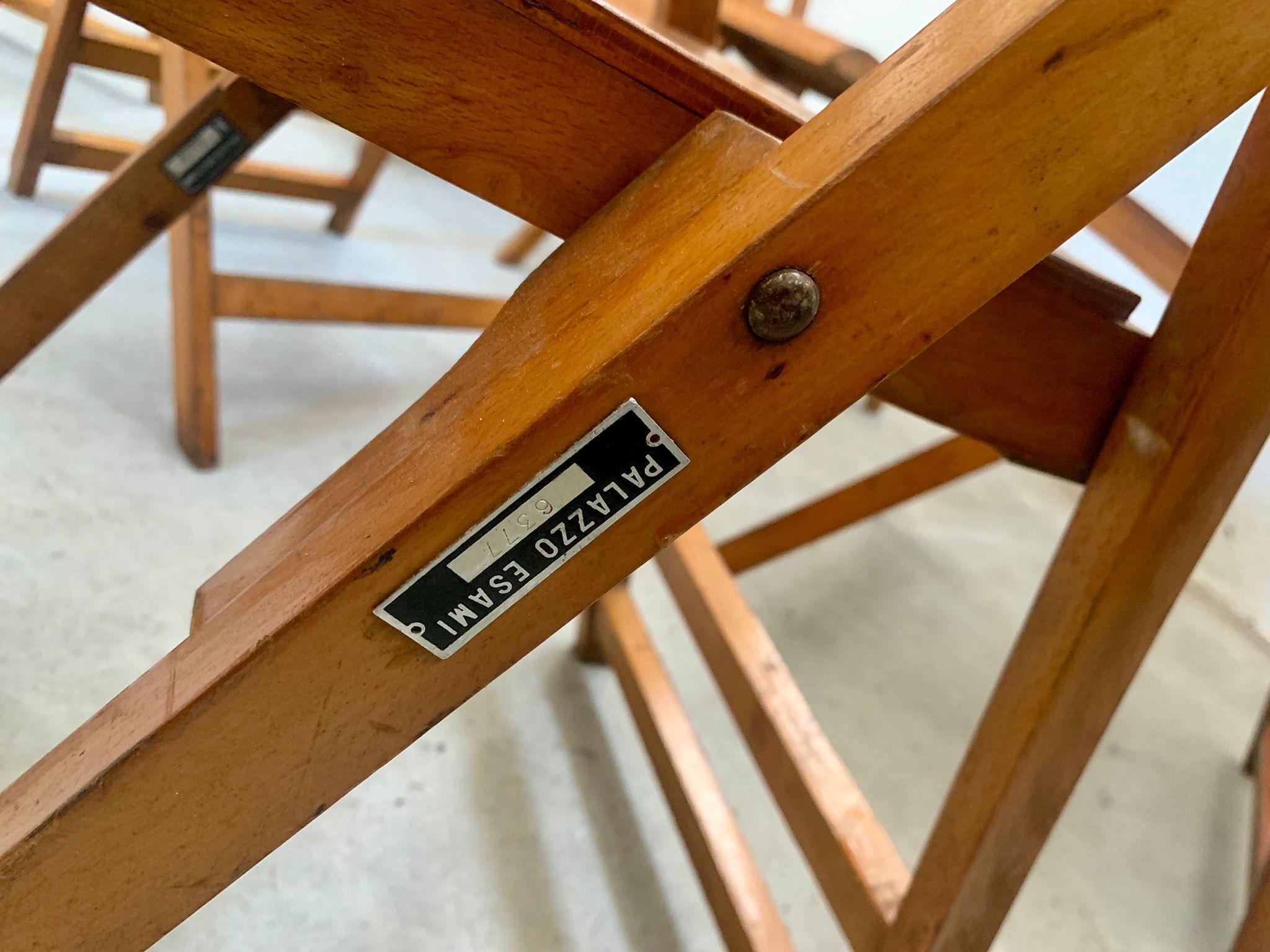 Set of six folding chairs 1960s in vendita 7