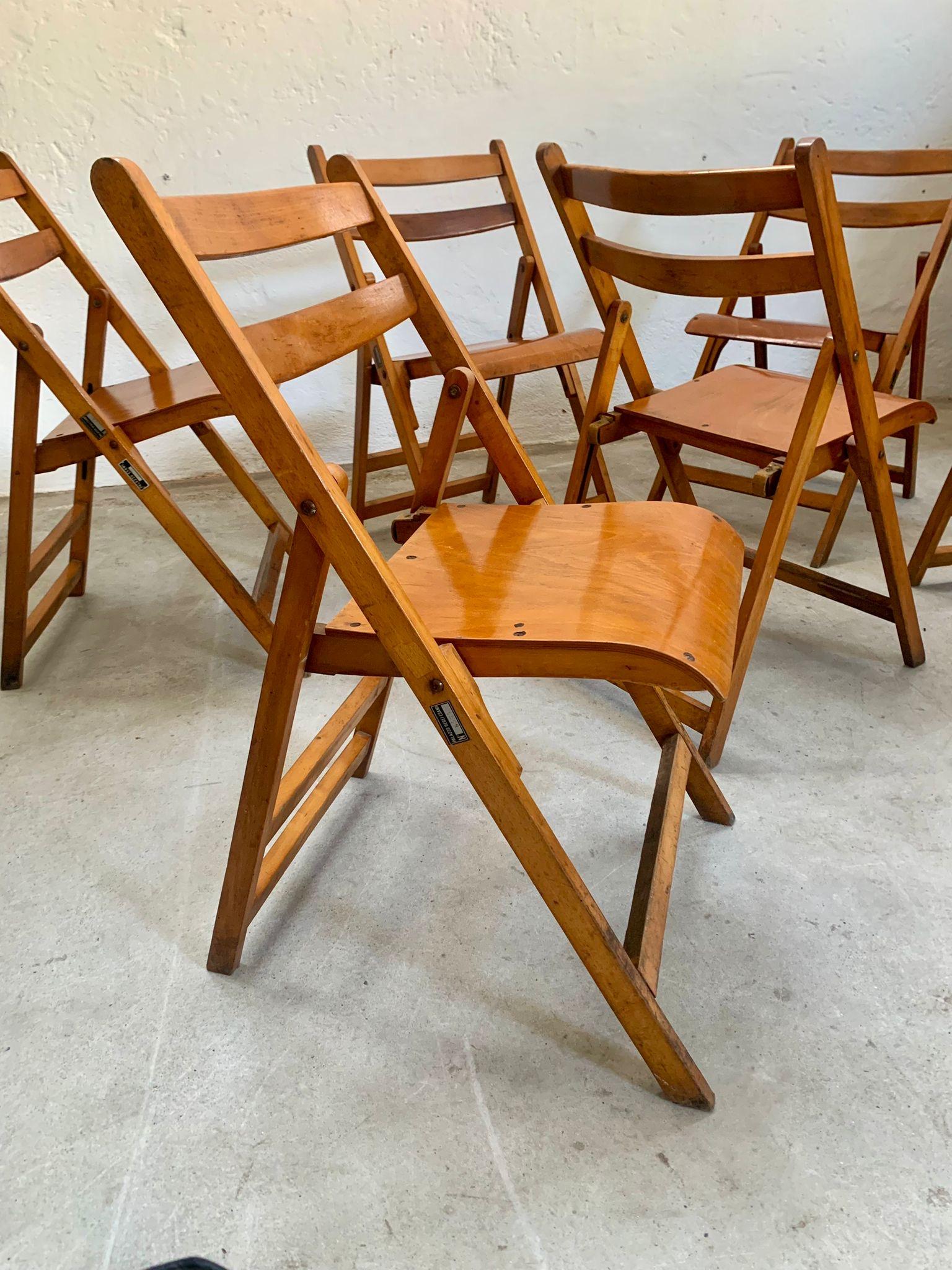 Mid-Century moderno Set of six folding chairs 1960s in vendita