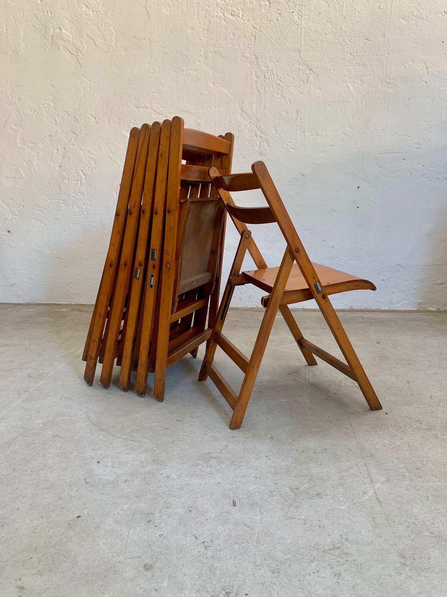Mid-20th Century Set of six folding chairs 1960s in vendita