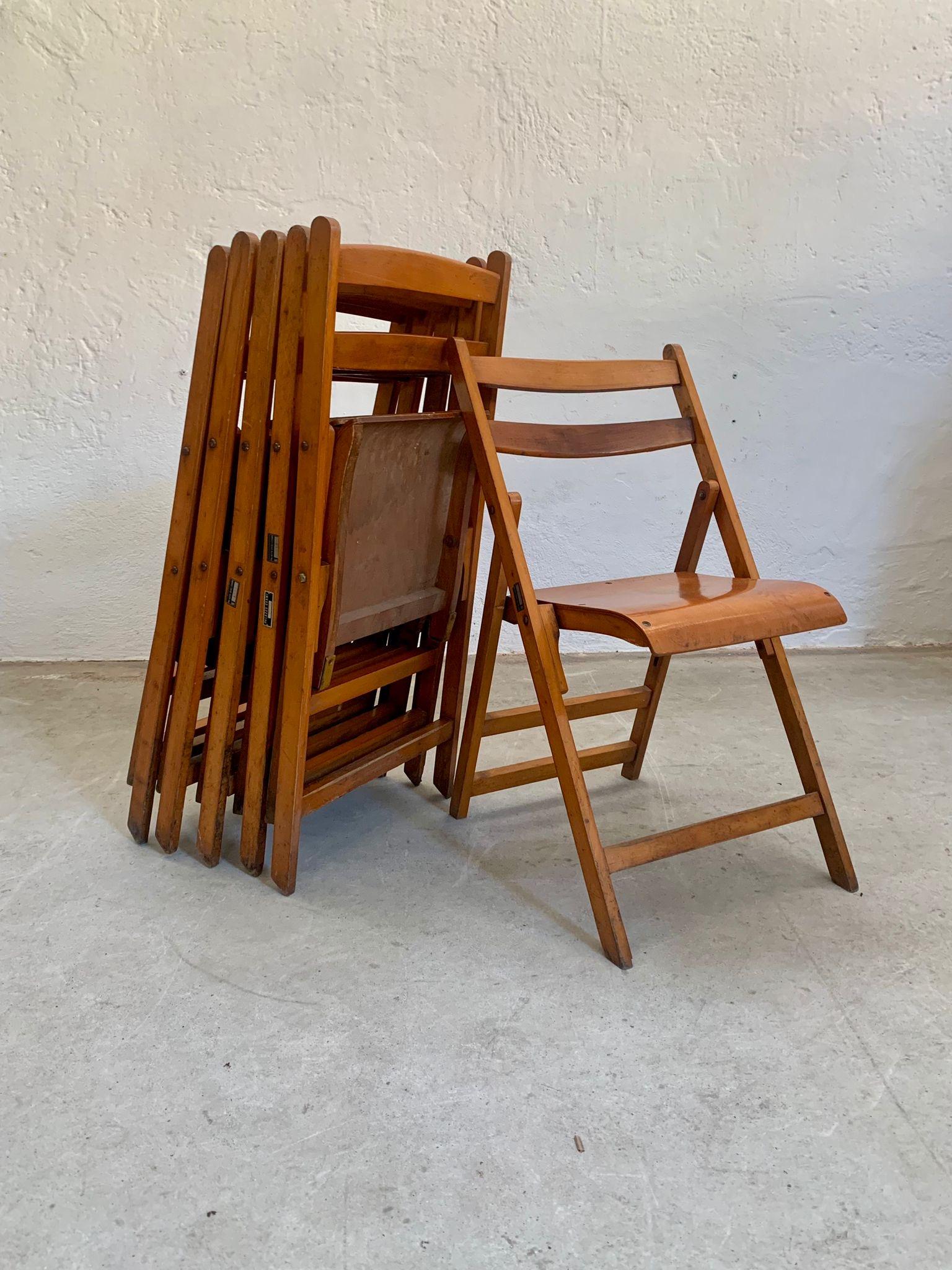 Set of six folding chairs 1960s in vendita 1