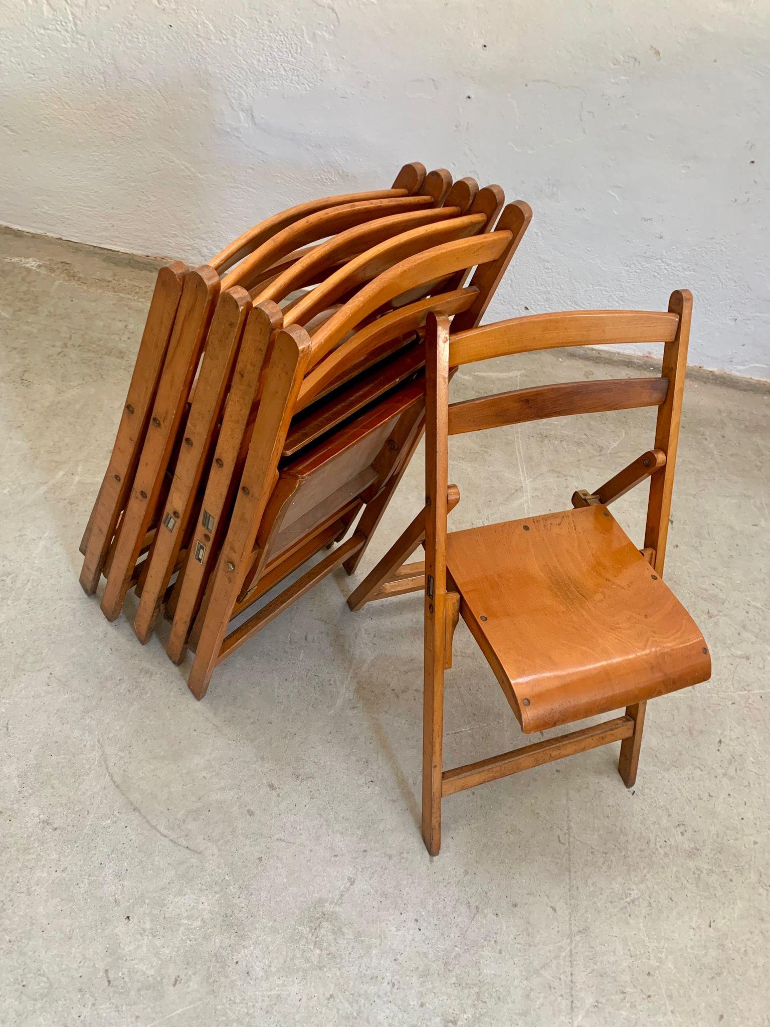 Set of six folding chairs 1960s in vendita 2