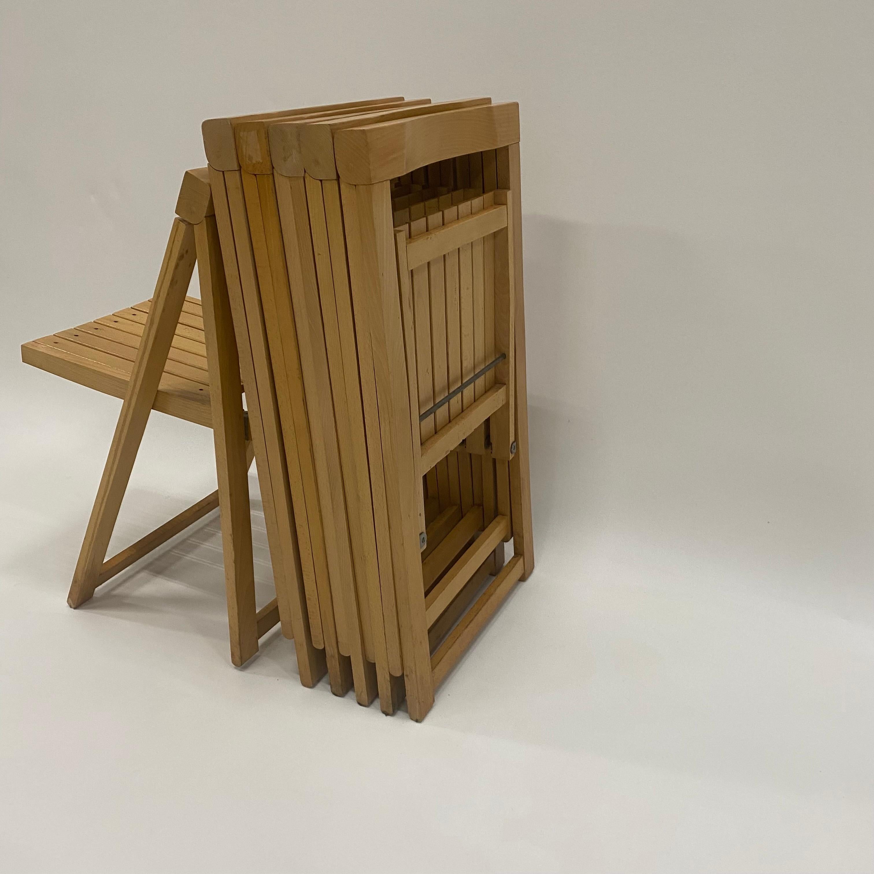 6 x Alberto Bazzani Folding Chairs by Aldo Jacober Italy 1960 In Good Condition In DE MEERN, NL