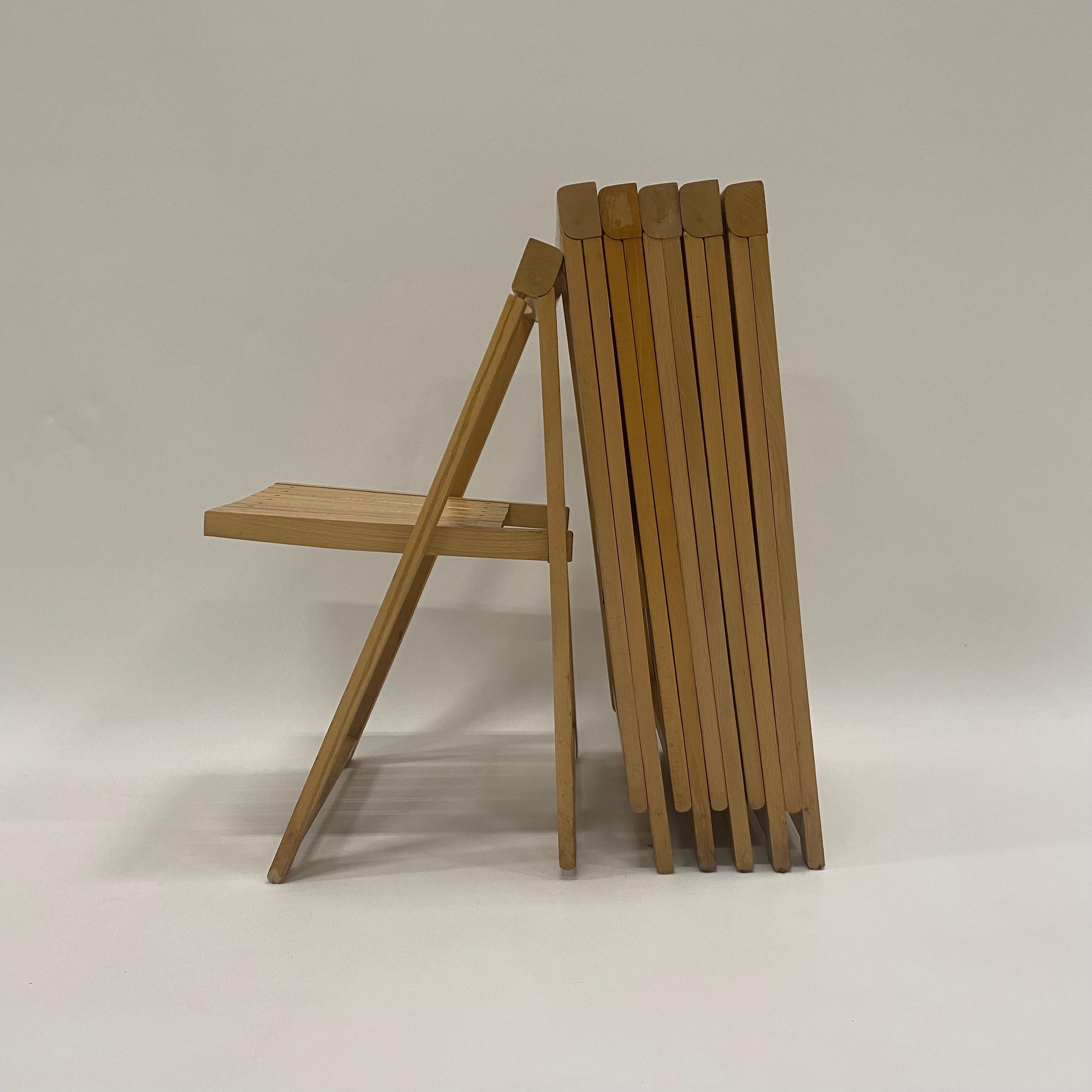Mid-20th Century 6 x Alberto Bazzani Folding Chairs by Aldo Jacober Italy 1960