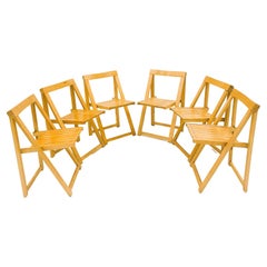 6 x Alberto Bazzani Folding Chairs by Aldo Jacober Italy 1960