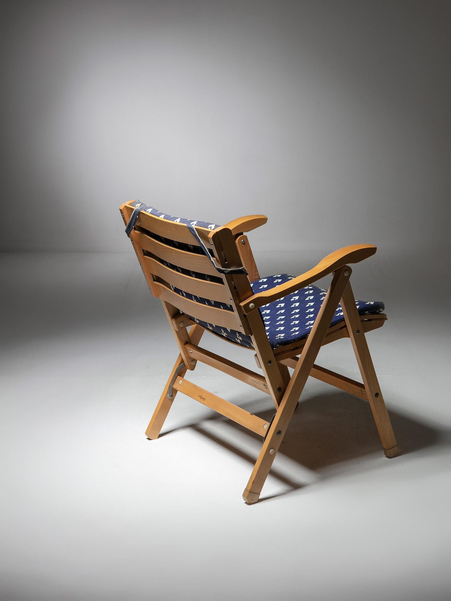 Set of Six Folding Wood Chairs by Carlo Hauner for Reguitti, Italy, 1960s For Sale 2