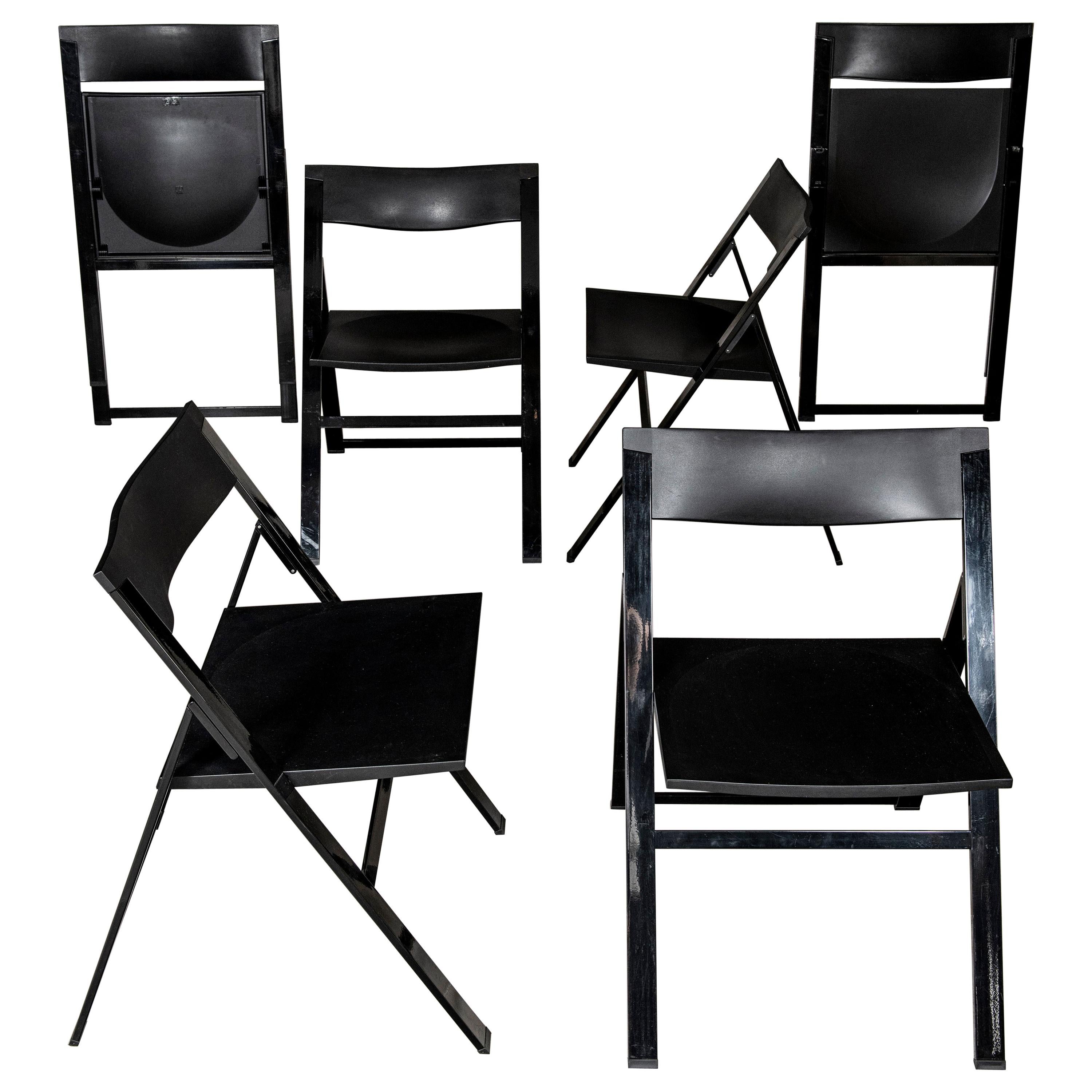 Set of Six Folding Chairs by Justus Kolberg for Tecno, Italy, circa 1990 For Sale