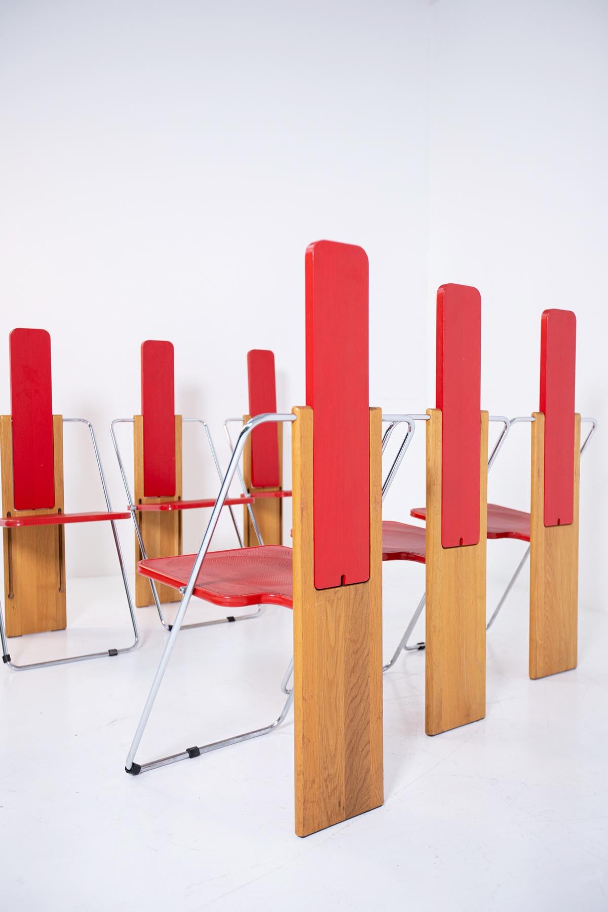 Late 20th Century Set of Six Folding Chairs by Mario Sabot, 1970s