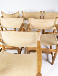 Set of Six Folding Chairs, Model J102, Designed by Ditte & Adrian Heath for FDB