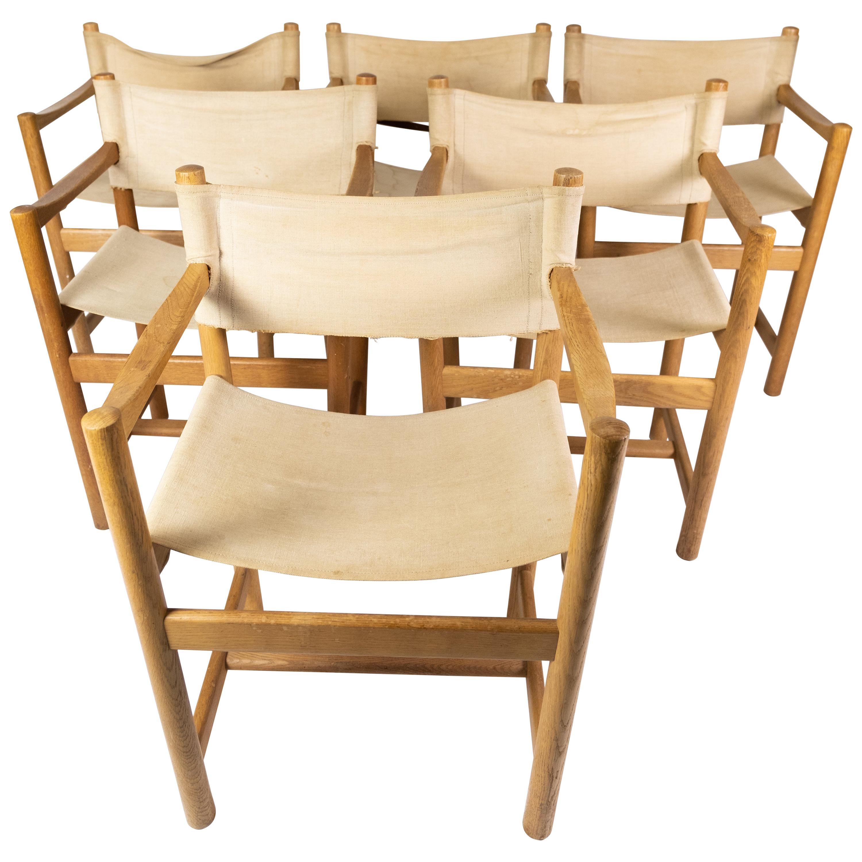 Set of Six Folding Chairs, Model J102, Designed by Ditte & Adrian Heath for FDB